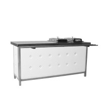 Knopenbuffet wit, met 2 chafingdishes 1/1 GN, met dienbladrail