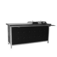 Knopenbuffet zwart, met 2 chafingdishes 1/1 GN, met dienbladrail