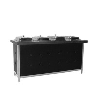 Knopenbuffet zwart, met 4 chafingdishes 1/1 GN Knopenbuffet zwart, met 4 chafingdishes 1/1 GN
