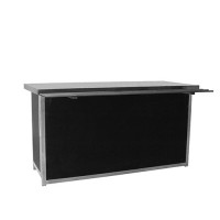 Buffet zwart kunststof, met RVS blad en dienbladrail Buffet zwart kunststof, met RVS blad en dienbladrail