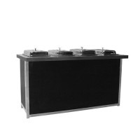 Buffet zwart kunststof, met 4 chafingdishes 1/1 GN Buffet zwart kunststof, met 4 chafingdishes 1/1 GN