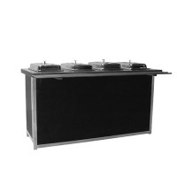 Buffet zwart kunststof, met 4 chafingdishes 1/1 GN, met dienbladrail Buffet zwart kunststof, met 4 chafingdishes 1/1 GN, met dienbladrail