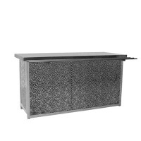 Buffet Floral zwart/zilver, met RVS blad met dienbladrail Buffet Floral zwart/zilver, met RVS blad met dienbladrail