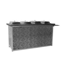 Buffet Floral zwart/zilver, met 4 chafingdishes 1/1 GN, met dienbladrail Buffet Floral zwart/zilver, met 4 chafingdishes 1/1 GN, met dienbladrail
