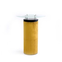 RonDo statafel, oker-geel motief RonDo statafel, oker-geel motief
