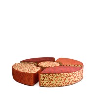 RonDo bank 5 elementen, rood motief RonDo bank 5 elementen, rood motief