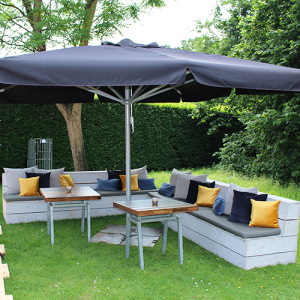 Steigerhouten bank, inclusief kussens, lxbxh 300x81x85 cm Steigerhouten bank, inclusief kussens, lxbxh 300x81x85 cm