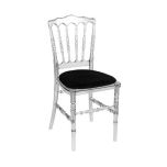 Stoel Napoleon transparant, met zwarte zitting