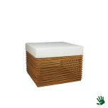 Kudeta lounge poef, met wit leren kussen