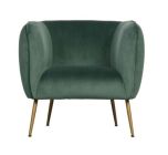 Home - Fauteuil, velvet groen/goud