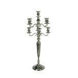 Kandelaar 9-armig zilver, hoogte 186 cm