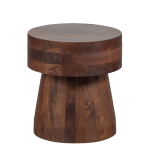 Home - Bijzettafel mango hout walnoot, Ø34 h39 cm.
