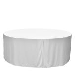 Tafelhoes wit laken en rok aaneen, Ø 165 cm.