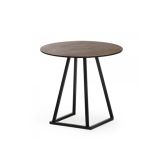 Alaric zittafel – rond, corten blad met zwart alu onderstel