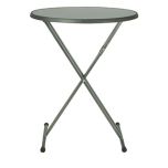 Statafel met zwarte voet, Ø 85 cm.