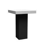 Monaco statafel, zwarte kolom met wit blad