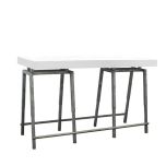 Steel White statafel, lang