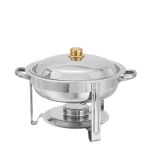 Chafingdish rond, met vergulde handgrepen