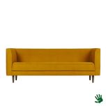 Home - 3-zits bank, yellow velvet 