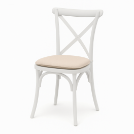 Monet stoel - Crossback wit, met kussentje