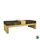 Kudeta lounge bank, met koeienhuid kussens