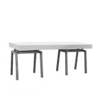 Steel White zittafel, lang