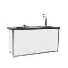 Buffet wit kunststof, met tapzuil en spoelbak