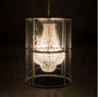 Kroonluchter Rome, met spiegelfoliekap, Ø 70 cm