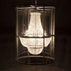 Kroonluchter Rome, met spiegelfoliekap, Ø 90 cm