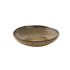 Stoel Raw, met bruin lederen zitting 