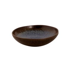 Stoel Raw, met bruin lederen zitting 