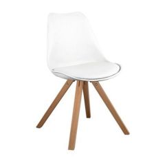 Stoel Raw, met bruin lederen zitting 