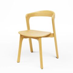 Stoel Raw, met bruin lederen zitting 