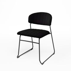 Stoel Raw, met bruin lederen zitting 