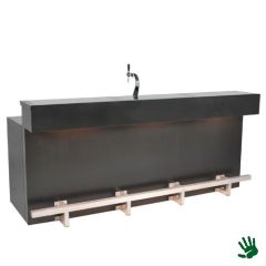 Stoel Raw, met bruin lederen zitting 