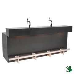 Stoel Raw, met bruin lederen zitting 