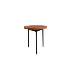 Stoel Raw, met bruin lederen zitting 