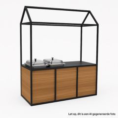 Stoel Raw, met bruin lederen zitting 