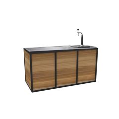 Stoel Raw, met bruin lederen zitting 