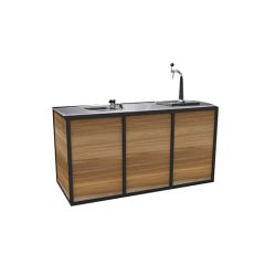 Stoel Raw, met bruin lederen zitting 