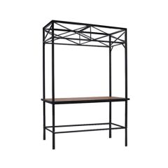 Stoel Raw, met bruin lederen zitting 