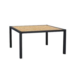 Stoel Raw, met bruin lederen zitting 