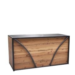 Stoel Raw, met bruin lederen zitting 