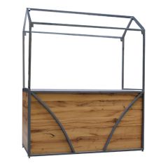 Stoel Raw, met bruin lederen zitting 