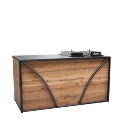 Stoel Raw, met bruin lederen zitting 