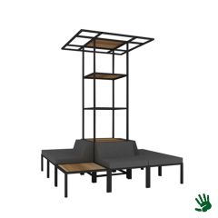 Stoel Raw, met bruin lederen zitting 