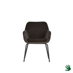 Stoel Raw, met bruin lederen zitting 