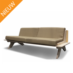 Stoel Raw, met bruin lederen zitting 