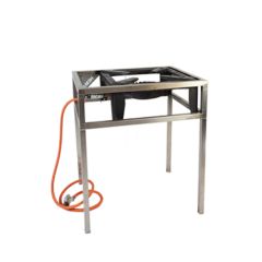 Stoel Raw, met bruin lederen zitting 