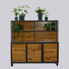 Stoel Raw, met bruin lederen zitting 